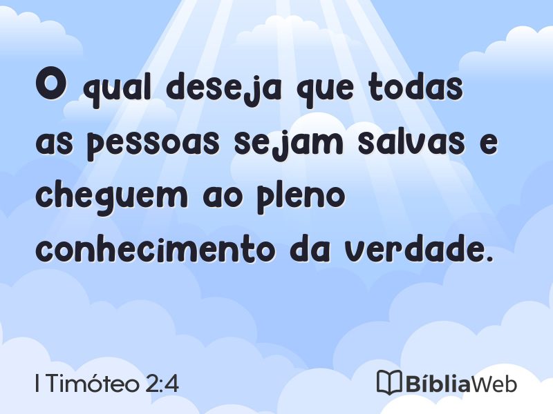 I Timóteo 2:4 em imagem para compartilhar