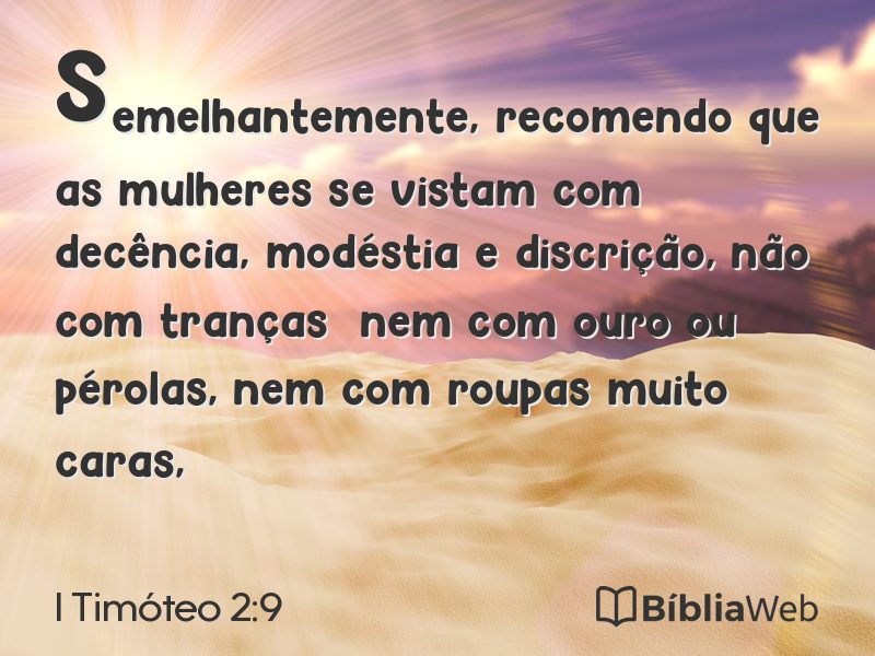 I Timóteo 2:9 em imagem para compartilhar