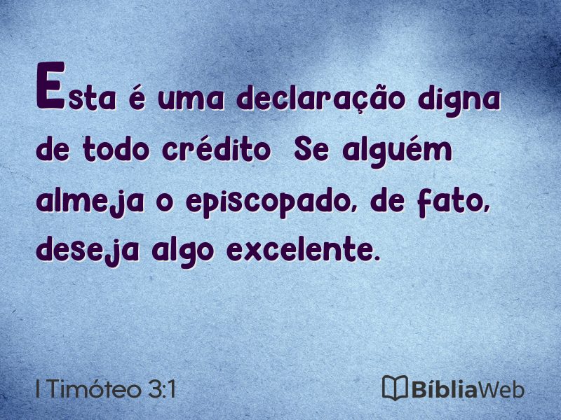 I Timóteo 3:1 em imagem para compartilhar