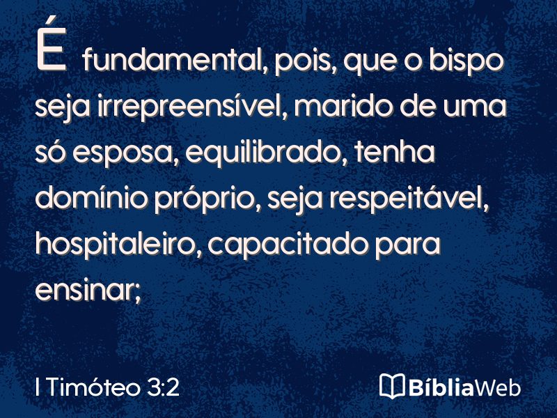 I Timóteo 3:2 em imagem para compartilhar