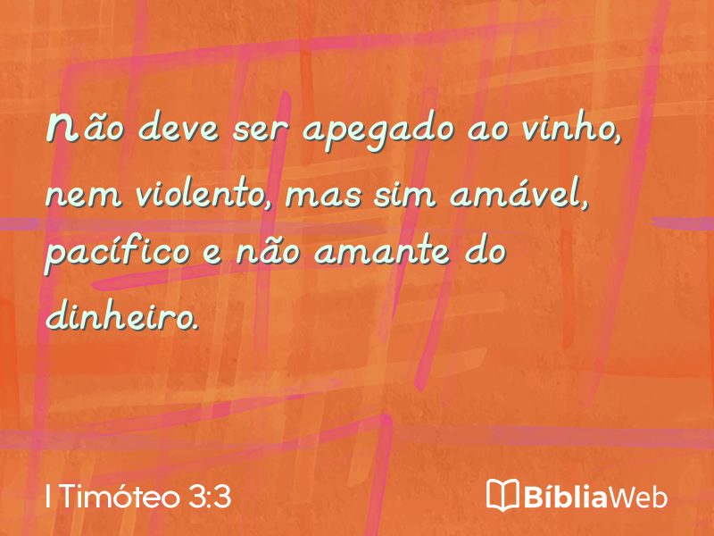 I Timóteo 3:3 em imagem para compartilhar