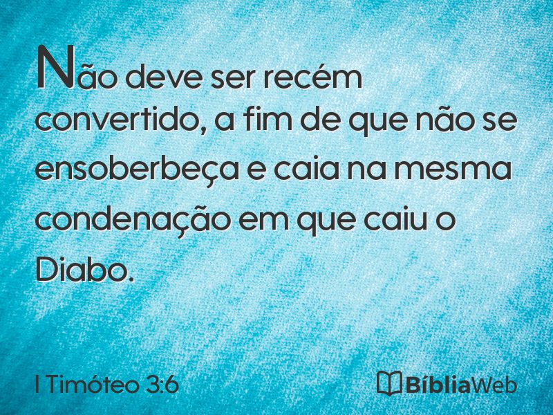 I Timóteo 3:6 em imagem para compartilhar