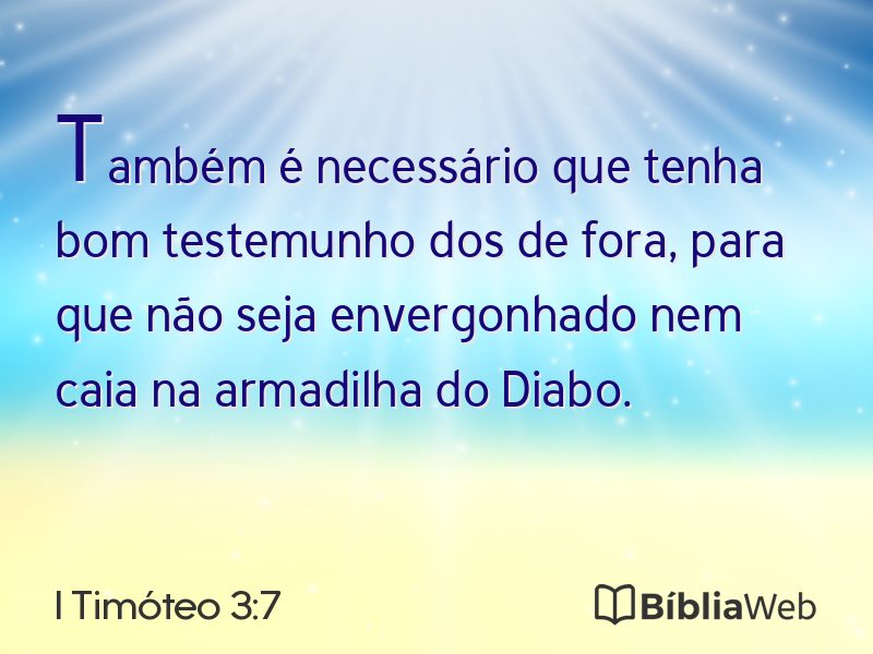 I Timóteo 3:7 em imagem para compartilhar