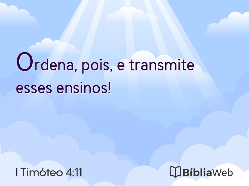 I Timóteo 4:11 em imagem para compartilhar