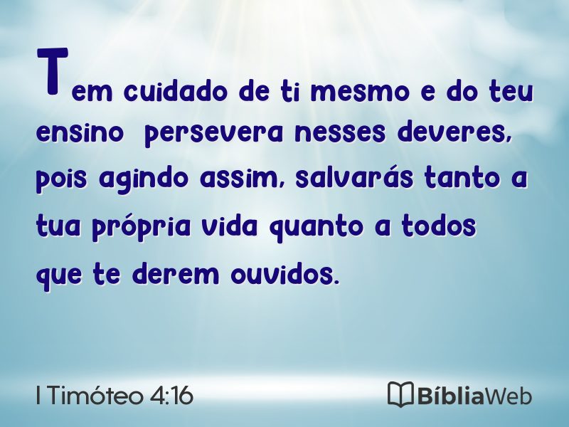 I Timóteo 4:16 em imagem para compartilhar