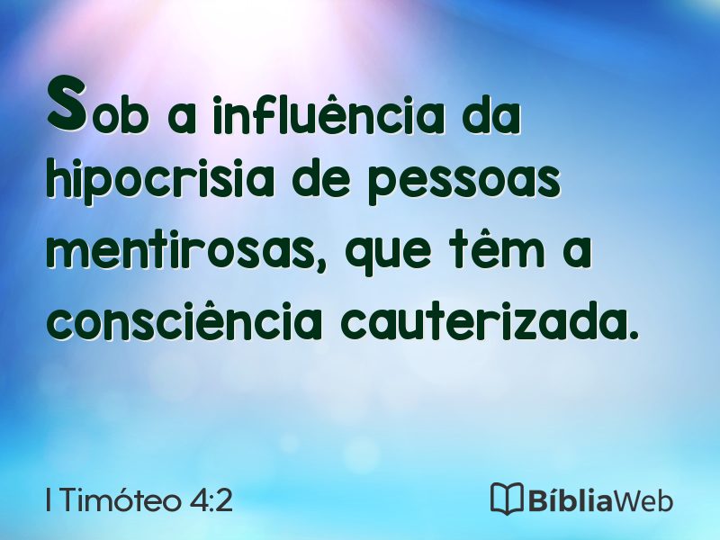 I Timóteo 4:2 em imagem para compartilhar