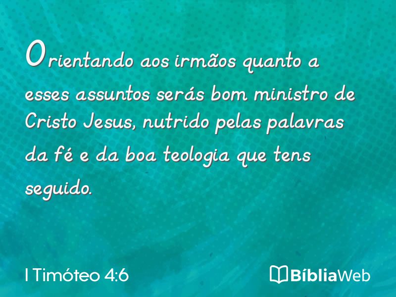 I Timóteo 4:6 em imagem para compartilhar