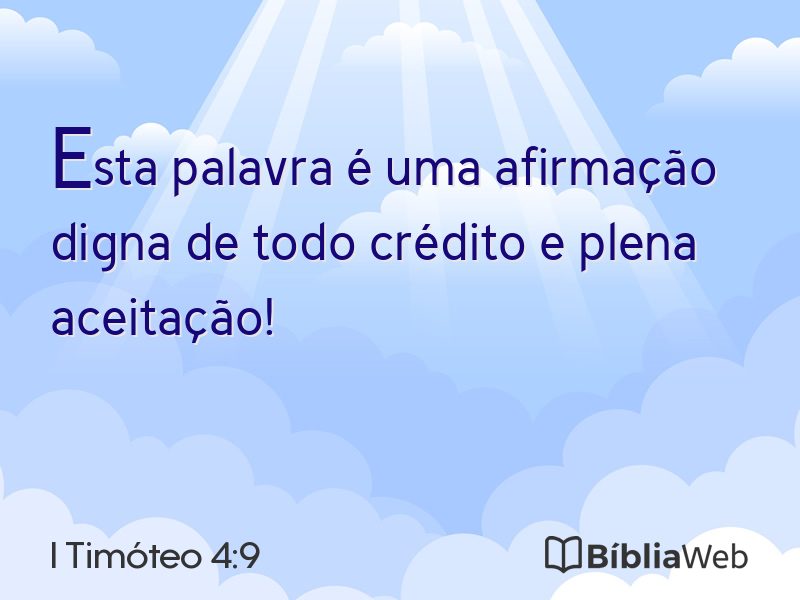 I Timóteo 4:9 em imagem para compartilhar