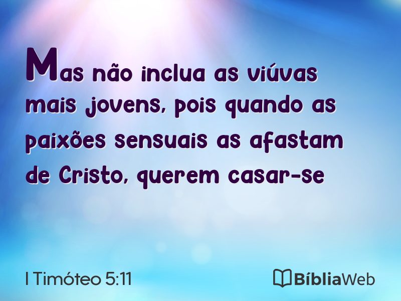 I Timóteo 5:11 em imagem para compartilhar