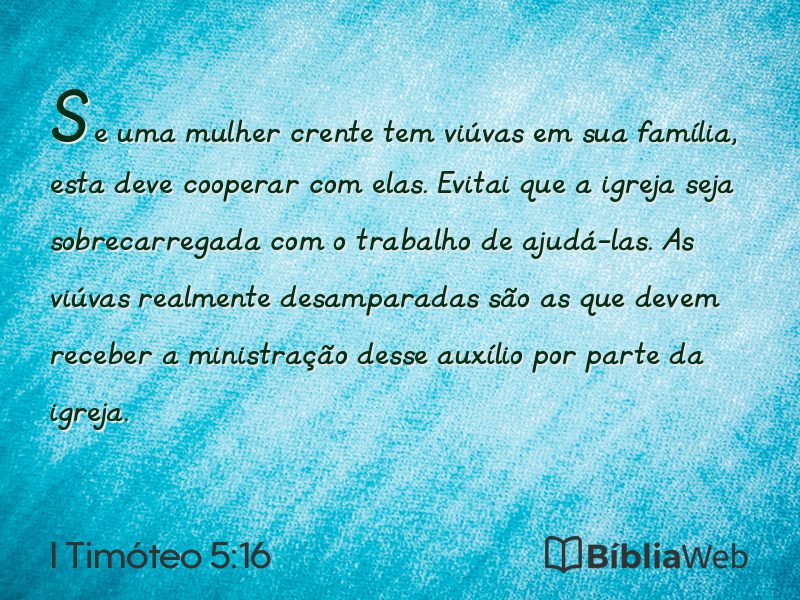 I Timóteo 5:16 em imagem para compartilhar