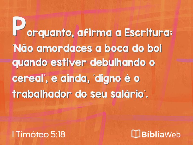 I Timóteo 5:18 em imagem para compartilhar