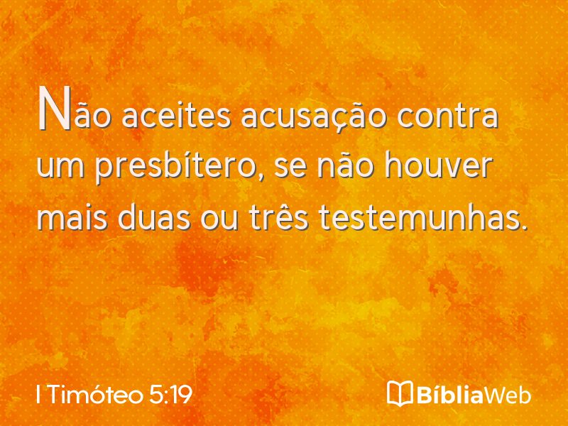 I Timóteo 5:19 em imagem para compartilhar