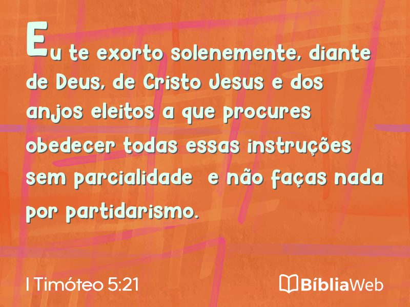 I Timóteo 5:21 em imagem para compartilhar