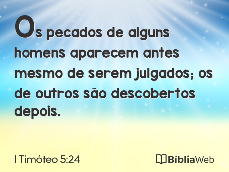 I Timóteo 5:24 em imagem para compartilhar