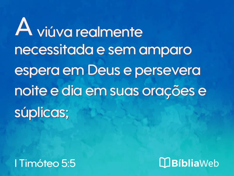I Timóteo 5:5 em imagem para compartilhar
