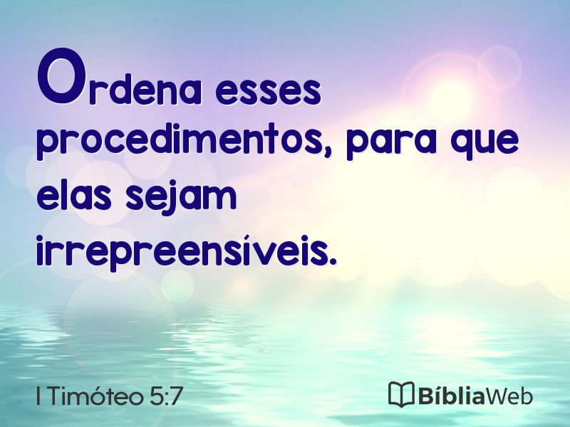 I Timóteo 5:7 em imagem para compartilhar