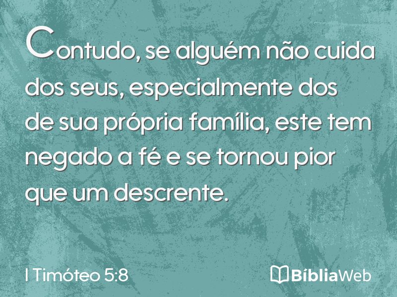 I Timóteo 5:8 em imagem para compartilhar