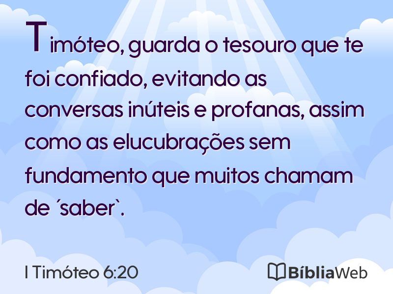 I Timóteo 6:20 em imagem para compartilhar