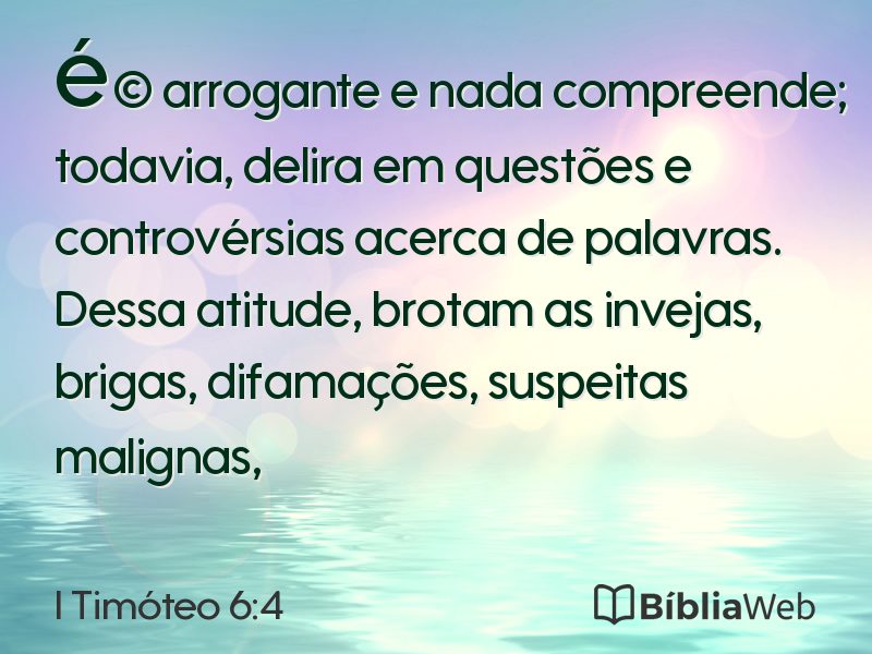 I Timóteo 6:4 em imagem para compartilhar
