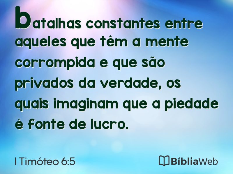 I Timóteo 6:5 em imagem para compartilhar