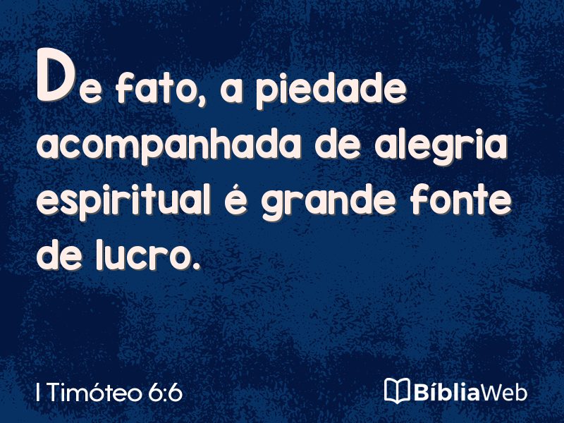I Timóteo 6:6 em imagem para compartilhar