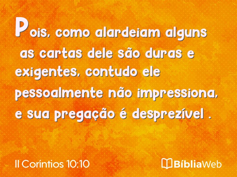 II Coríntios 10:10 em imagem para compartilhar