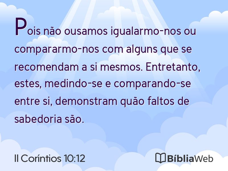 II Coríntios 10:12 em imagem para compartilhar