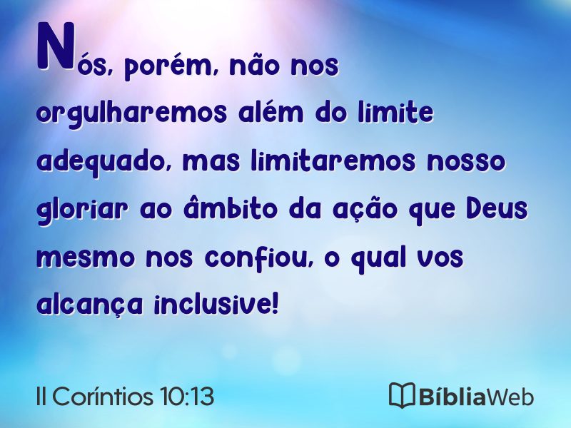 II Coríntios 10:13 em imagem para compartilhar