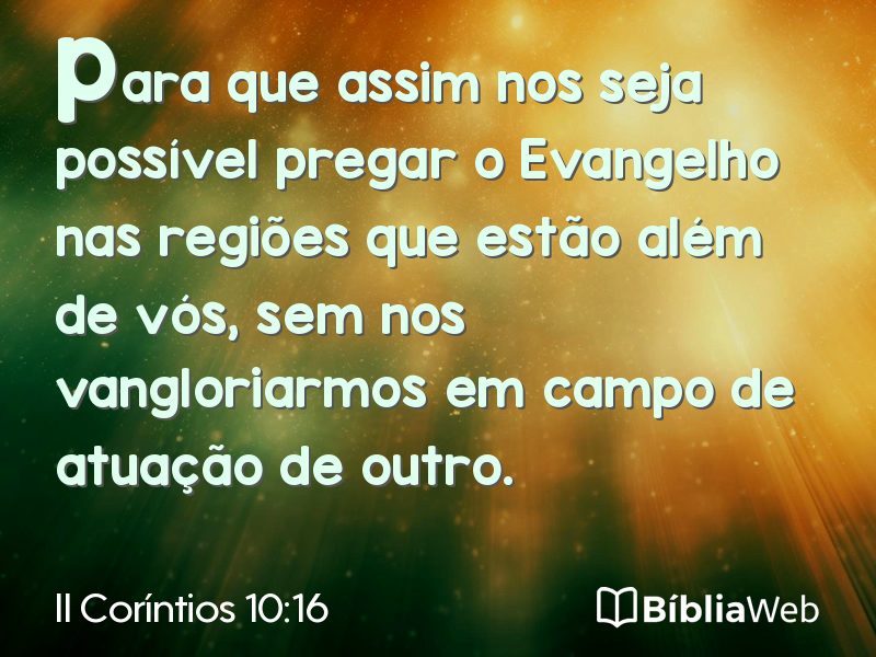 II Coríntios 10:16 em imagem para compartilhar