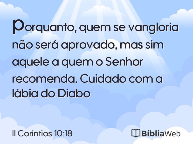II Coríntios 10:18 em imagem para compartilhar
