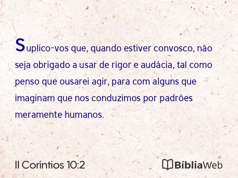 II Coríntios 10:2 em imagem para compartilhar