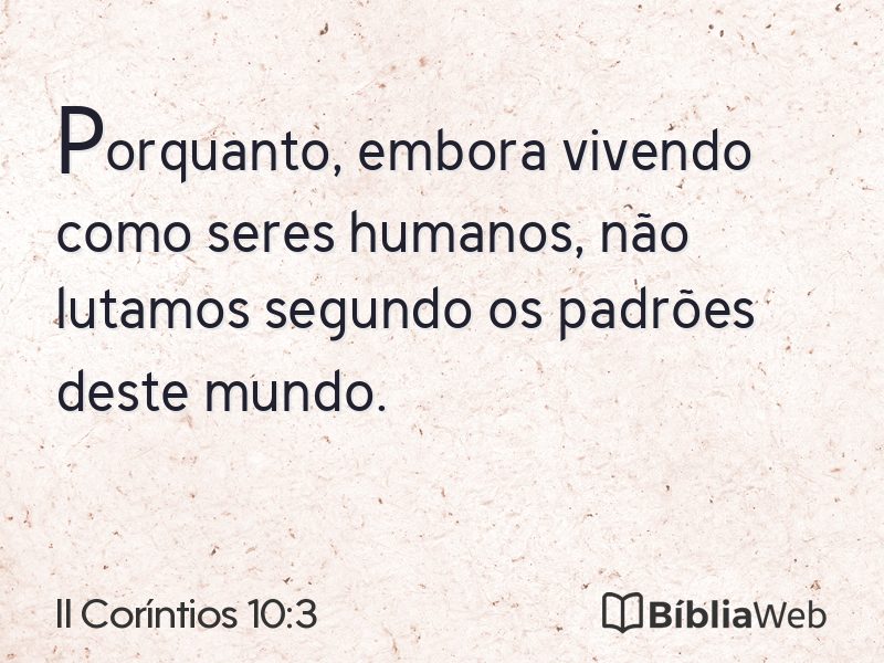 II Coríntios 10:3 em imagem para compartilhar