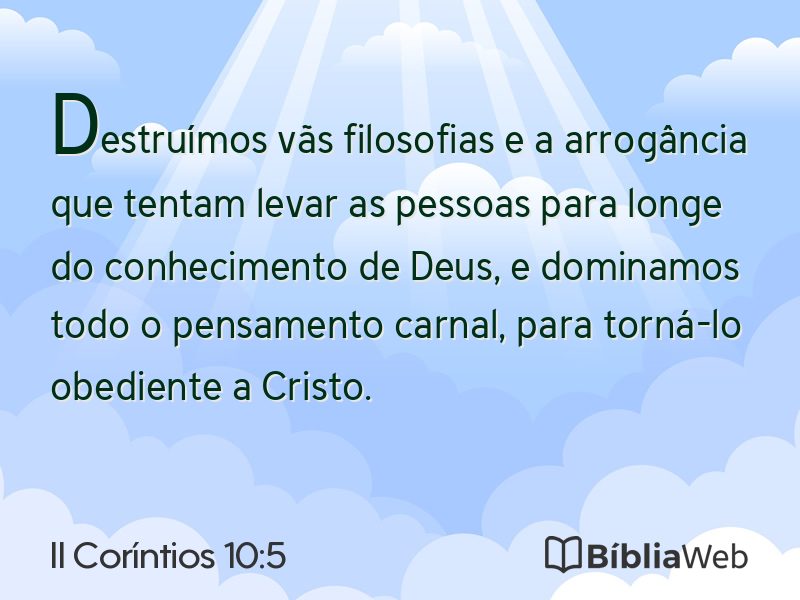 II Coríntios 10:5 em imagem para compartilhar