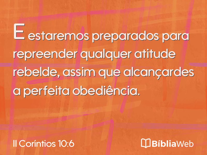 II Coríntios 10:6 em imagem para compartilhar
