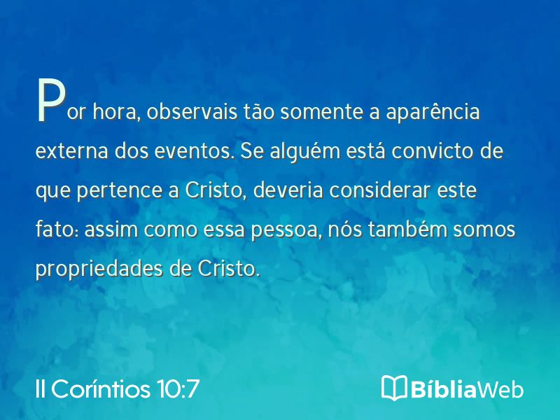 II Coríntios 10:7 em imagem para compartilhar