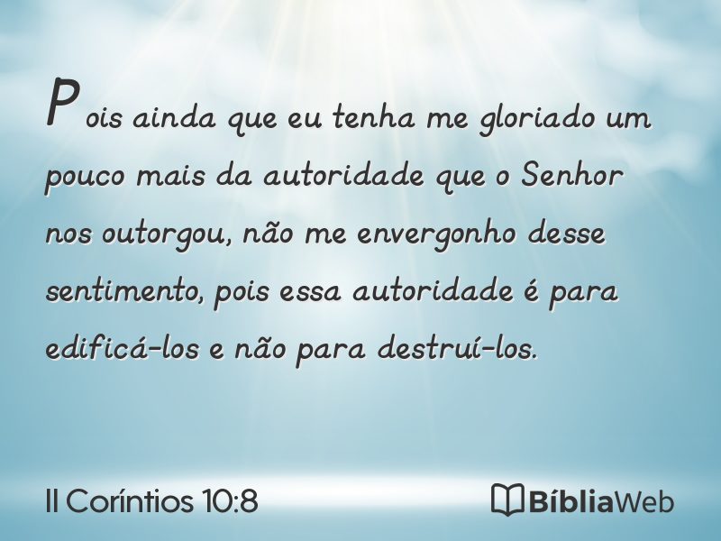II Coríntios 10:8 em imagem para compartilhar