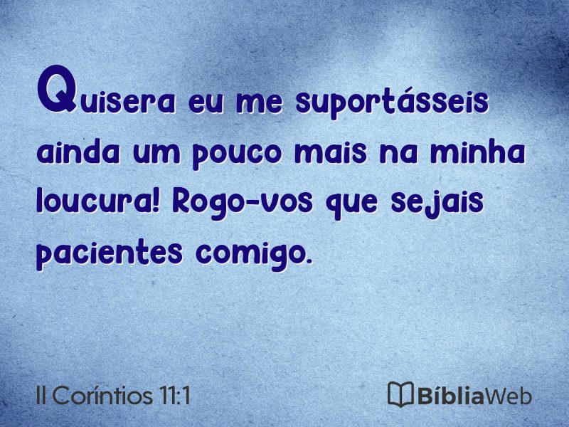 II Coríntios 11:1 em imagem para compartilhar