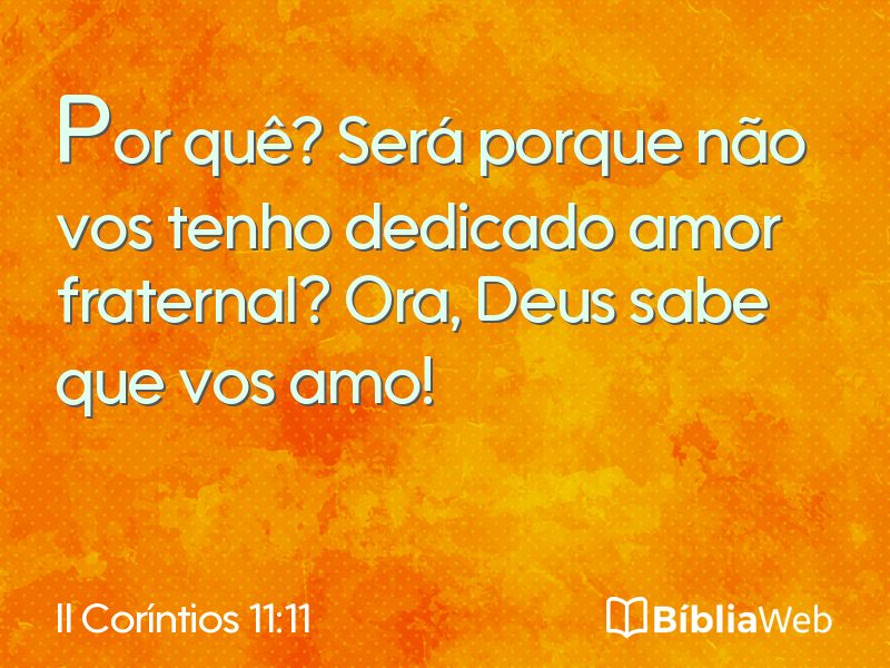 II Coríntios 11:11 em imagem para compartilhar