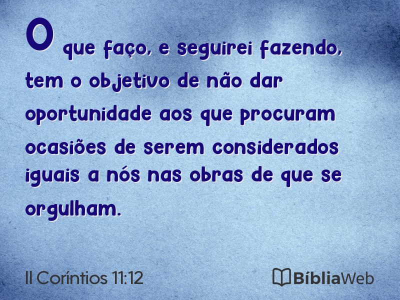 II Coríntios 11:12 em imagem para compartilhar
