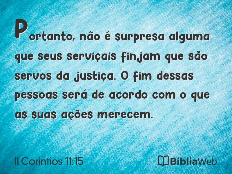 II Coríntios 11:15 em imagem para compartilhar