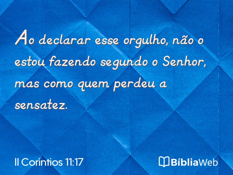 II Coríntios 11:17 em imagem para compartilhar
