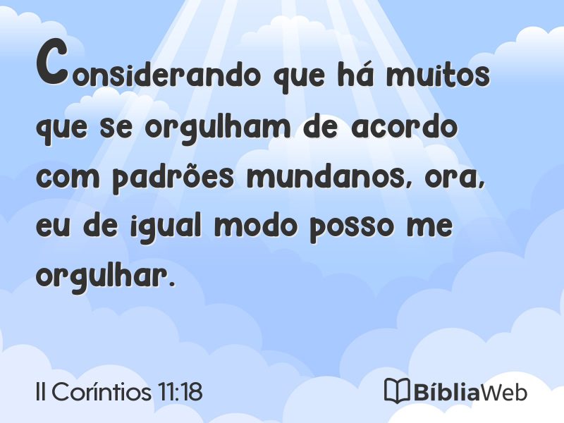 II Coríntios 11:18 em imagem para compartilhar