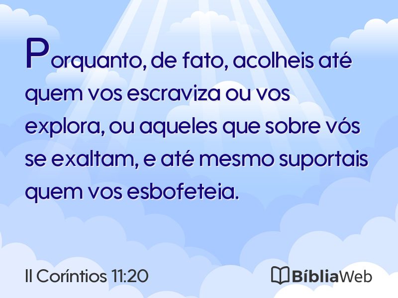 II Coríntios 11:20 em imagem para compartilhar