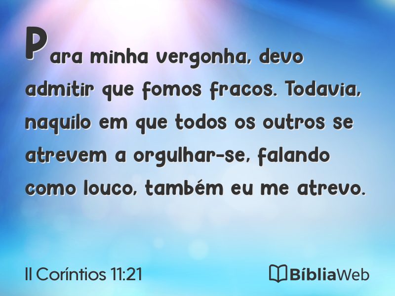 II Coríntios 11:21 em imagem para compartilhar