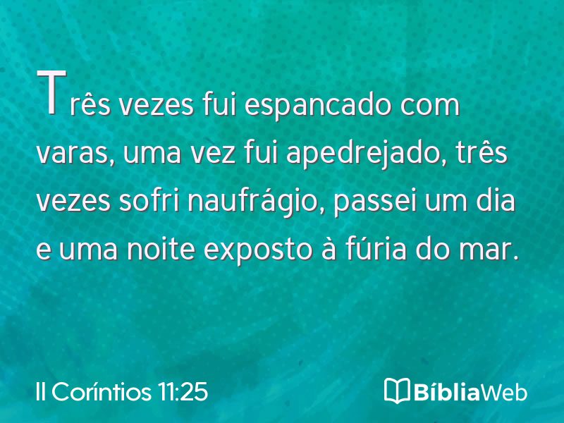II Coríntios 11:25 em imagem para compartilhar