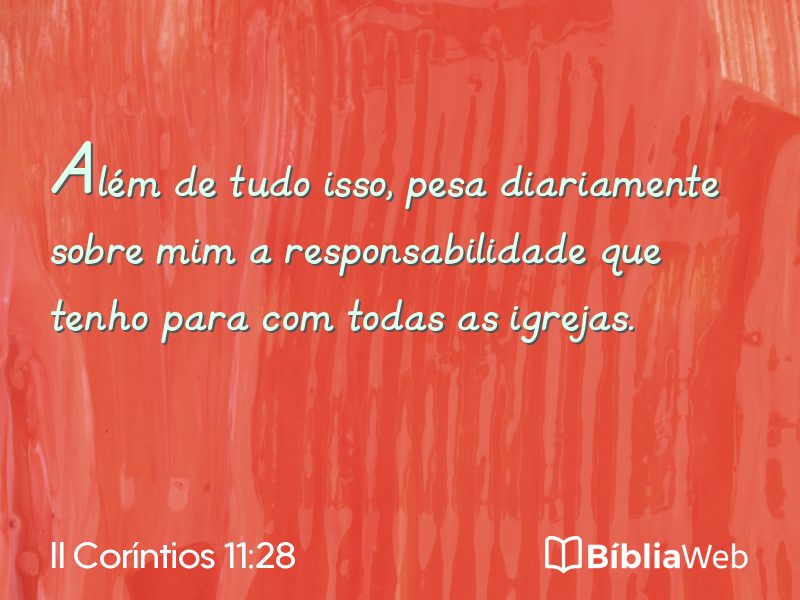 II Coríntios 11:28 em imagem para compartilhar