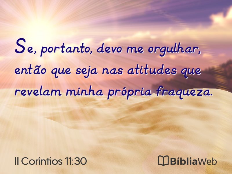 II Coríntios 11:30 em imagem para compartilhar