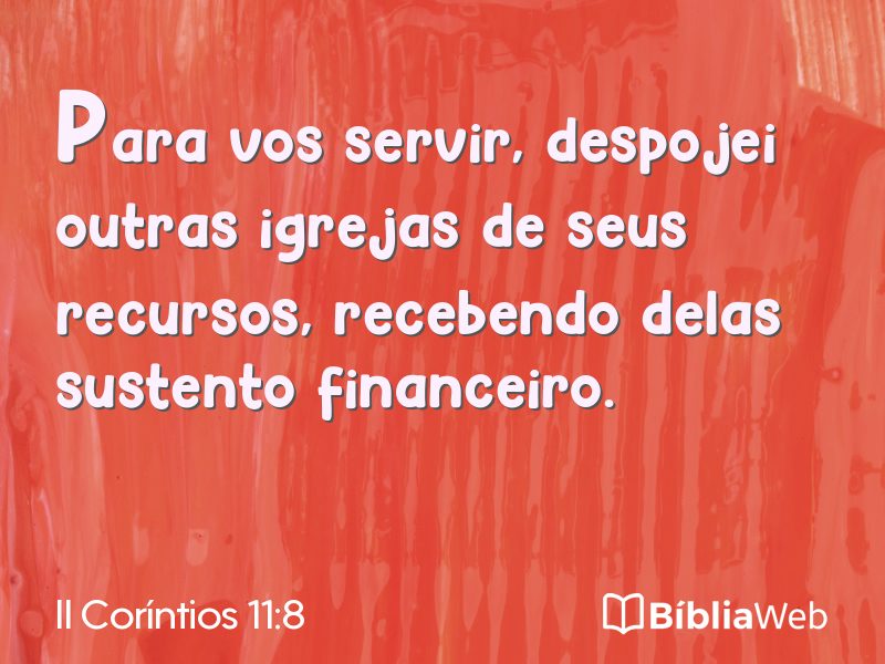 II Coríntios 11:8 em imagem para compartilhar