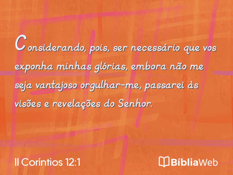 II Coríntios 12:1 em imagem para compartilhar