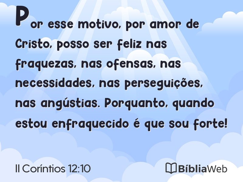 II Coríntios 12:10 em imagem para compartilhar